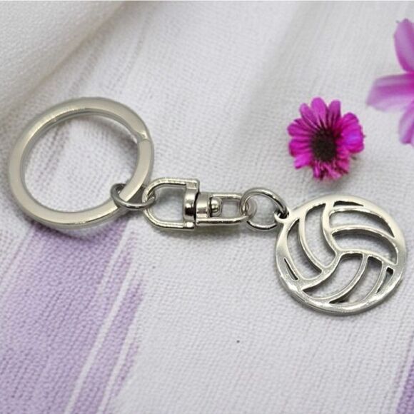 Volleyball 🏐 Silver Stainless Steel Keychain Key Ring Chain Clip Summer Olympic - Picture 4 of 8